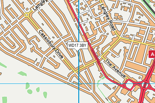 WD17 3BY map - OS VectorMap District (Ordnance Survey)