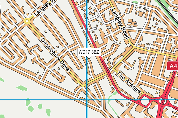 WD17 3BZ map - OS VectorMap District (Ordnance Survey)
