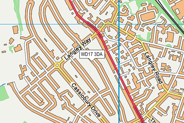 WD17 3DA map - OS VectorMap District (Ordnance Survey)