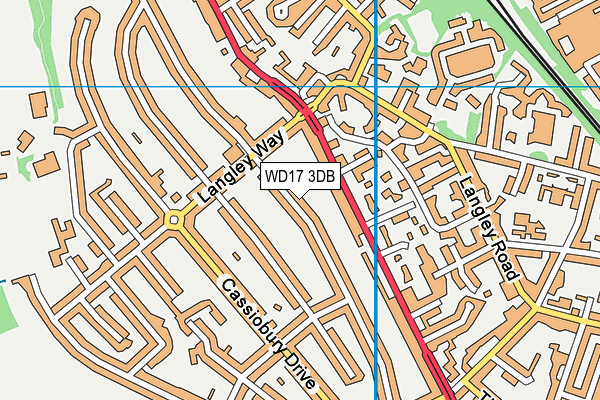 WD17 3DB map - OS VectorMap District (Ordnance Survey)