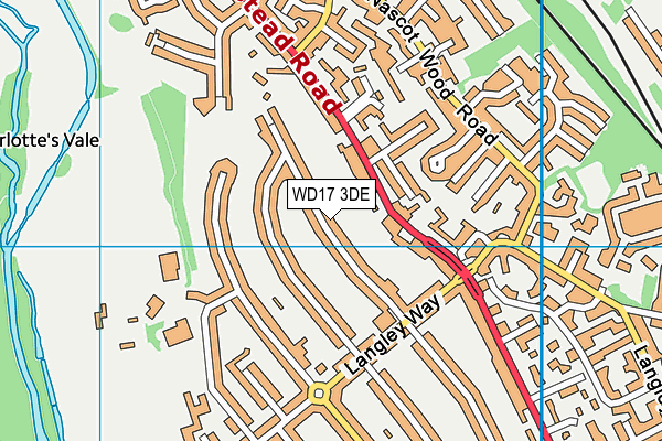 WD17 3DE map - OS VectorMap District (Ordnance Survey)