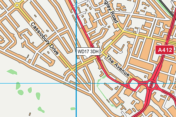 WD17 3DH map - OS VectorMap District (Ordnance Survey)