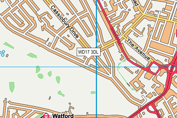 WD17 3DL map - OS VectorMap District (Ordnance Survey)