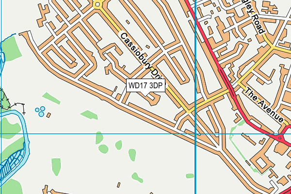 WD17 3DP map - OS VectorMap District (Ordnance Survey)