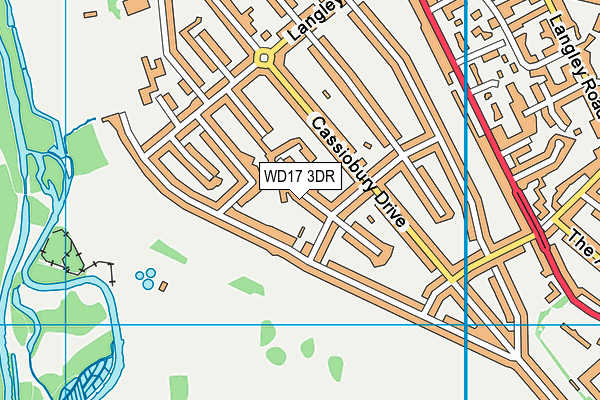 WD17 3DR map - OS VectorMap District (Ordnance Survey)