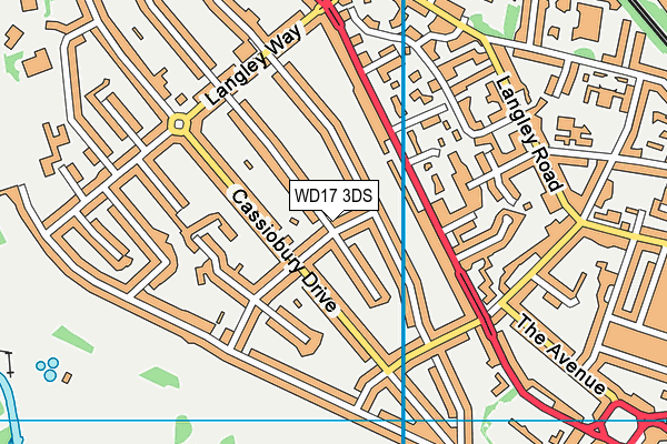WD17 3DS map - OS VectorMap District (Ordnance Survey)