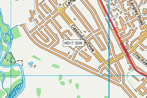 WD17 3DW map - OS VectorMap District (Ordnance Survey)
