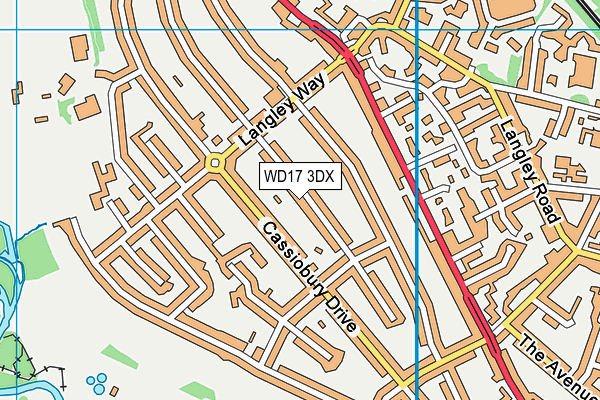 WD17 3DX map - OS VectorMap District (Ordnance Survey)