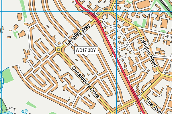 WD17 3DY map - OS VectorMap District (Ordnance Survey)