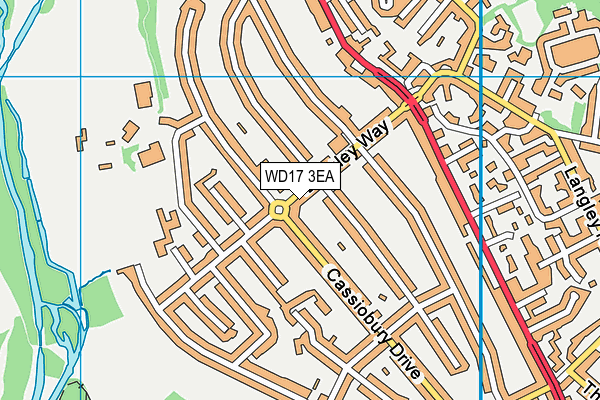 WD17 3EA map - OS VectorMap District (Ordnance Survey)