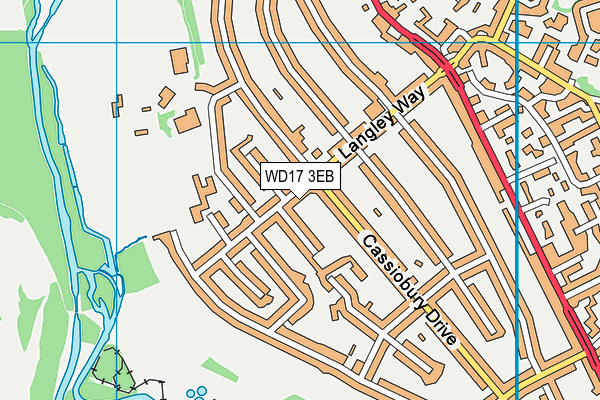 WD17 3EB map - OS VectorMap District (Ordnance Survey)