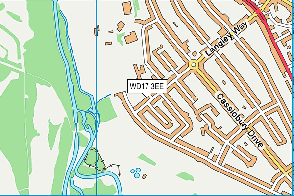 WD17 3EE map - OS VectorMap District (Ordnance Survey)
