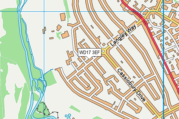 WD17 3EF map - OS VectorMap District (Ordnance Survey)