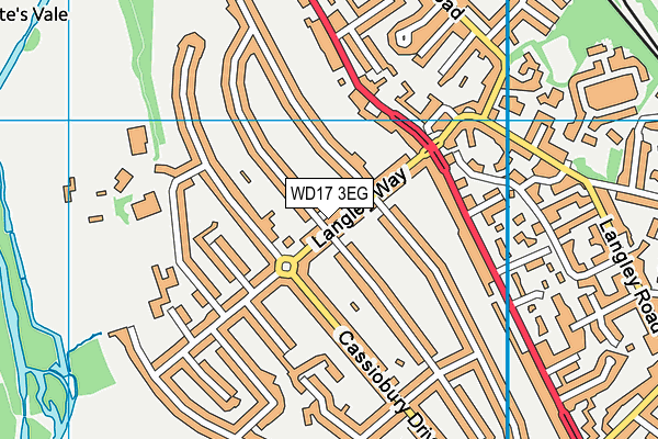 WD17 3EG map - OS VectorMap District (Ordnance Survey)