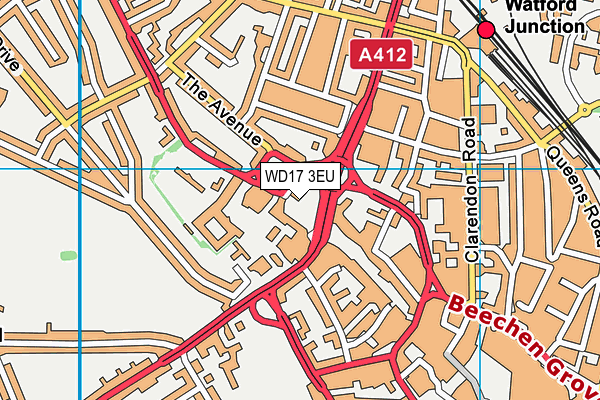 WD17 3EU map - OS VectorMap District (Ordnance Survey)