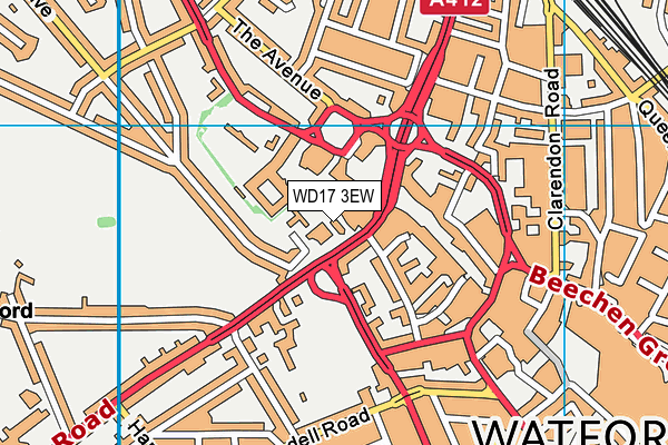 WD17 3EW map - OS VectorMap District (Ordnance Survey)