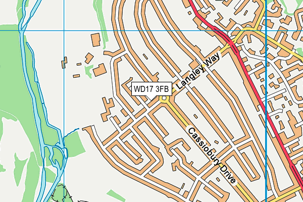 WD17 3FB map - OS VectorMap District (Ordnance Survey)