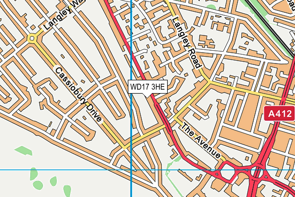 WD17 3HE map - OS VectorMap District (Ordnance Survey)