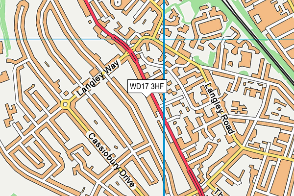 WD17 3HF map - OS VectorMap District (Ordnance Survey)