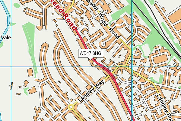WD17 3HG map - OS VectorMap District (Ordnance Survey)