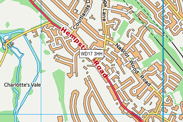 WD17 3HH map - OS VectorMap District (Ordnance Survey)