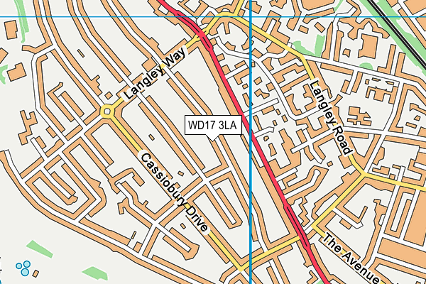 WD17 3LA map - OS VectorMap District (Ordnance Survey)