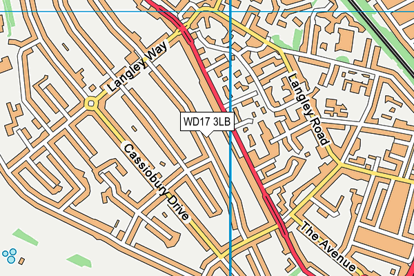 WD17 3LB map - OS VectorMap District (Ordnance Survey)