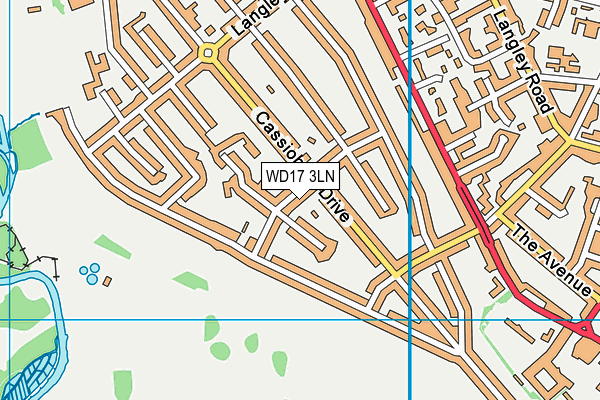 WD17 3LN map - OS VectorMap District (Ordnance Survey)