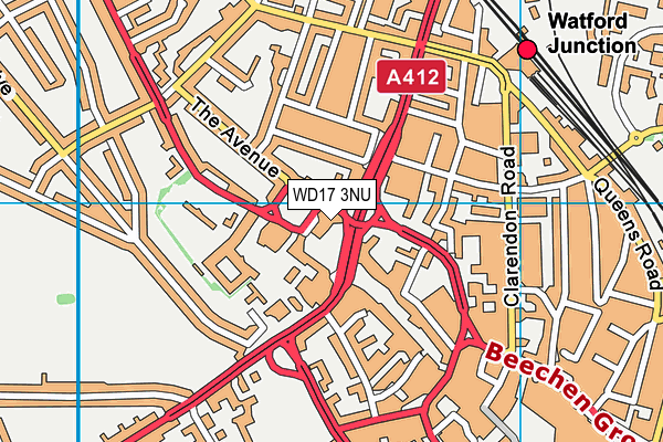 WD17 3NU map - OS VectorMap District (Ordnance Survey)