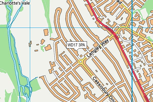 WD17 3PA map - OS VectorMap District (Ordnance Survey)