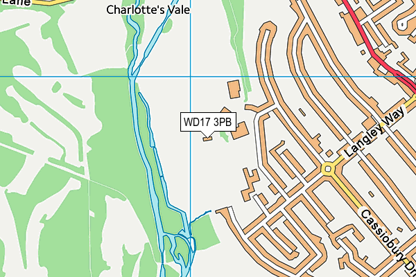 Watford Grammar School For Boys (New Field) map (WD17 3PB) - OS VectorMap District (Ordnance Survey)