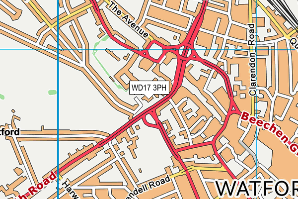 WD17 3PH map - OS VectorMap District (Ordnance Survey)