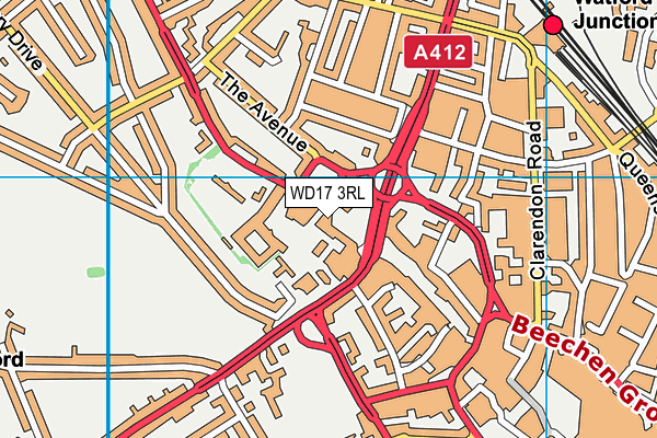 WD17 3RL map - OS VectorMap District (Ordnance Survey)