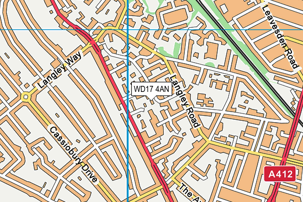 WD17 4AN map - OS VectorMap District (Ordnance Survey)