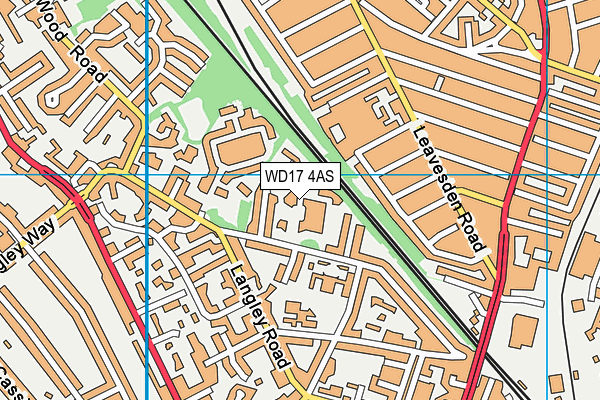 WD17 4AS map - OS VectorMap District (Ordnance Survey)