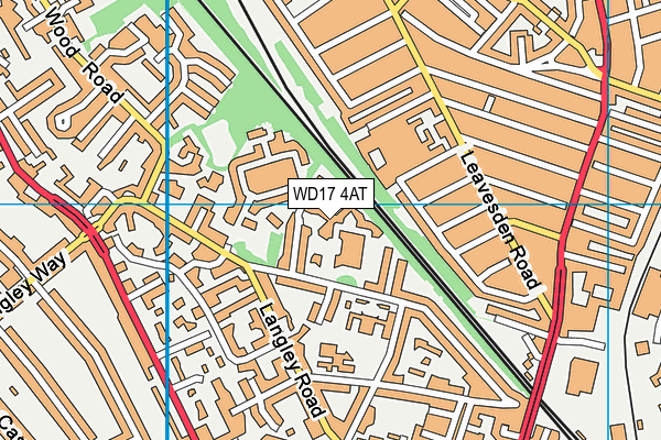 WD17 4AT map - OS VectorMap District (Ordnance Survey)