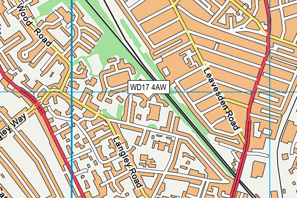 WD17 4AW map - OS VectorMap District (Ordnance Survey)