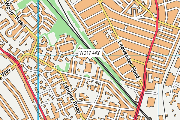 WD17 4AY map - OS VectorMap District (Ordnance Survey)