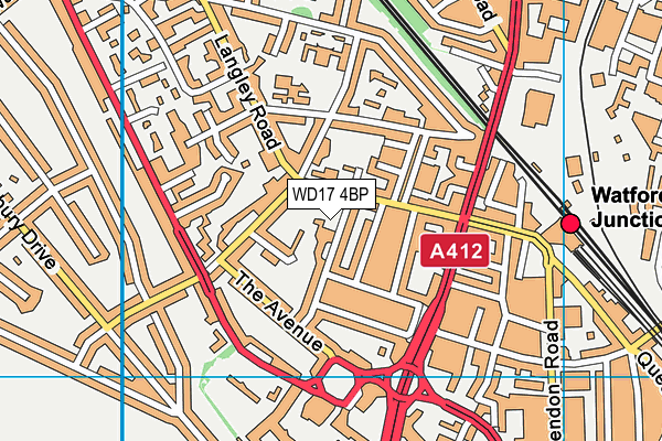 WD17 4BP map - OS VectorMap District (Ordnance Survey)