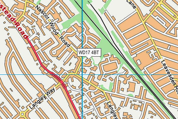 WD17 4BT map - OS VectorMap District (Ordnance Survey)