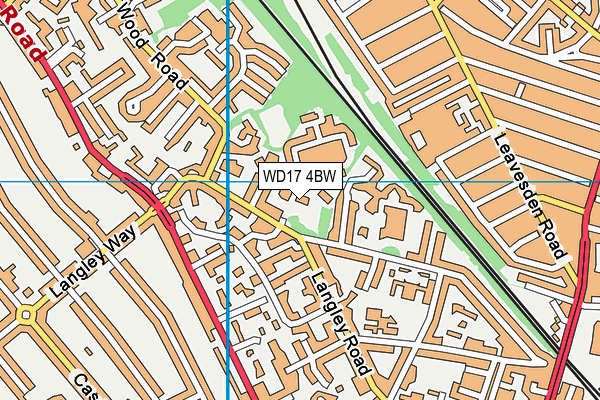 WD17 4BW map - OS VectorMap District (Ordnance Survey)