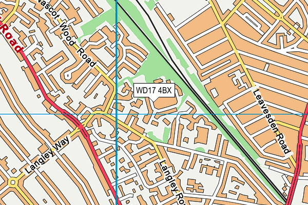 WD17 4BX map - OS VectorMap District (Ordnance Survey)