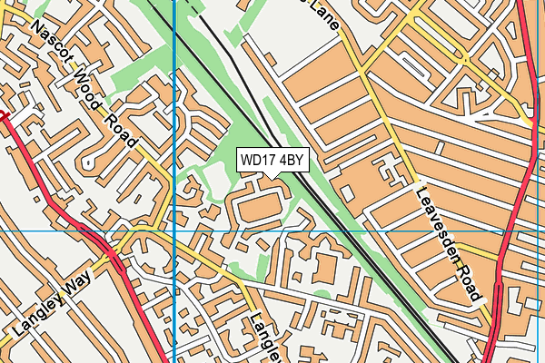 WD17 4BY map - OS VectorMap District (Ordnance Survey)