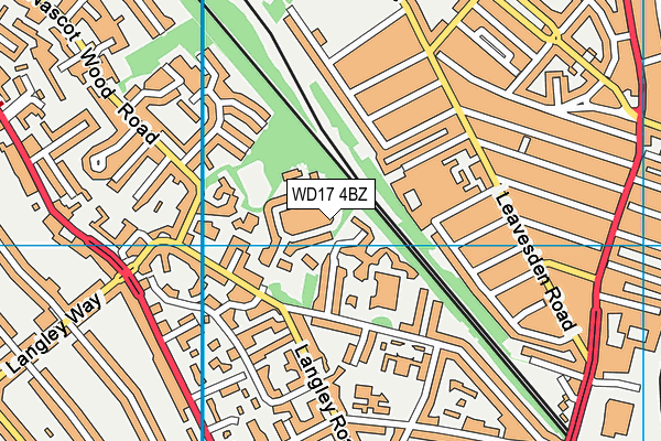 WD17 4BZ map - OS VectorMap District (Ordnance Survey)