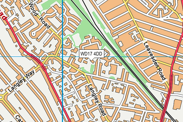 WD17 4DD map - OS VectorMap District (Ordnance Survey)