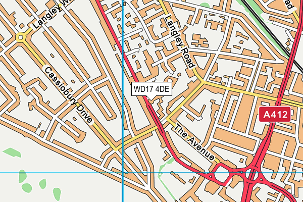 WD17 4DE map - OS VectorMap District (Ordnance Survey)