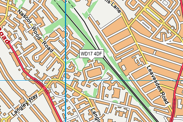 WD17 4DF map - OS VectorMap District (Ordnance Survey)
