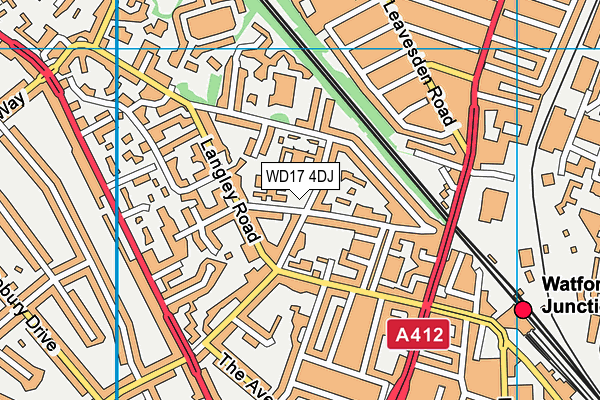 WD17 4DJ map - OS VectorMap District (Ordnance Survey)