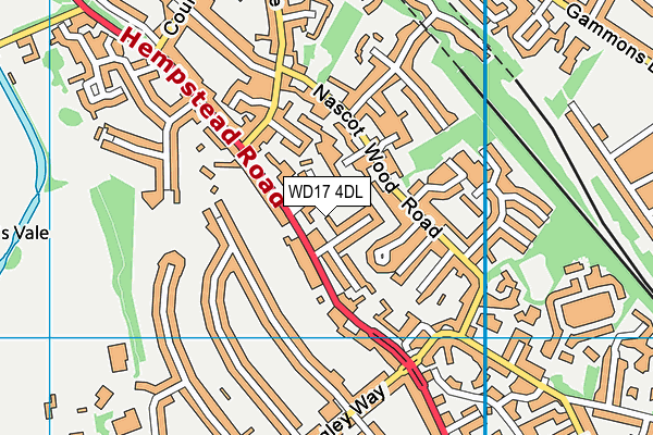 WD17 4DL map - OS VectorMap District (Ordnance Survey)