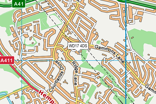 WD17 4DS map - OS VectorMap District (Ordnance Survey)